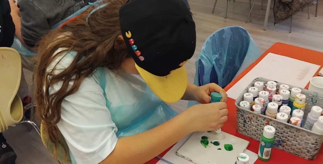 SEN learners from Three Bridges School taking part in a pottery workshop at Cornwall Gold during a spring term educational visit in Cornwall.