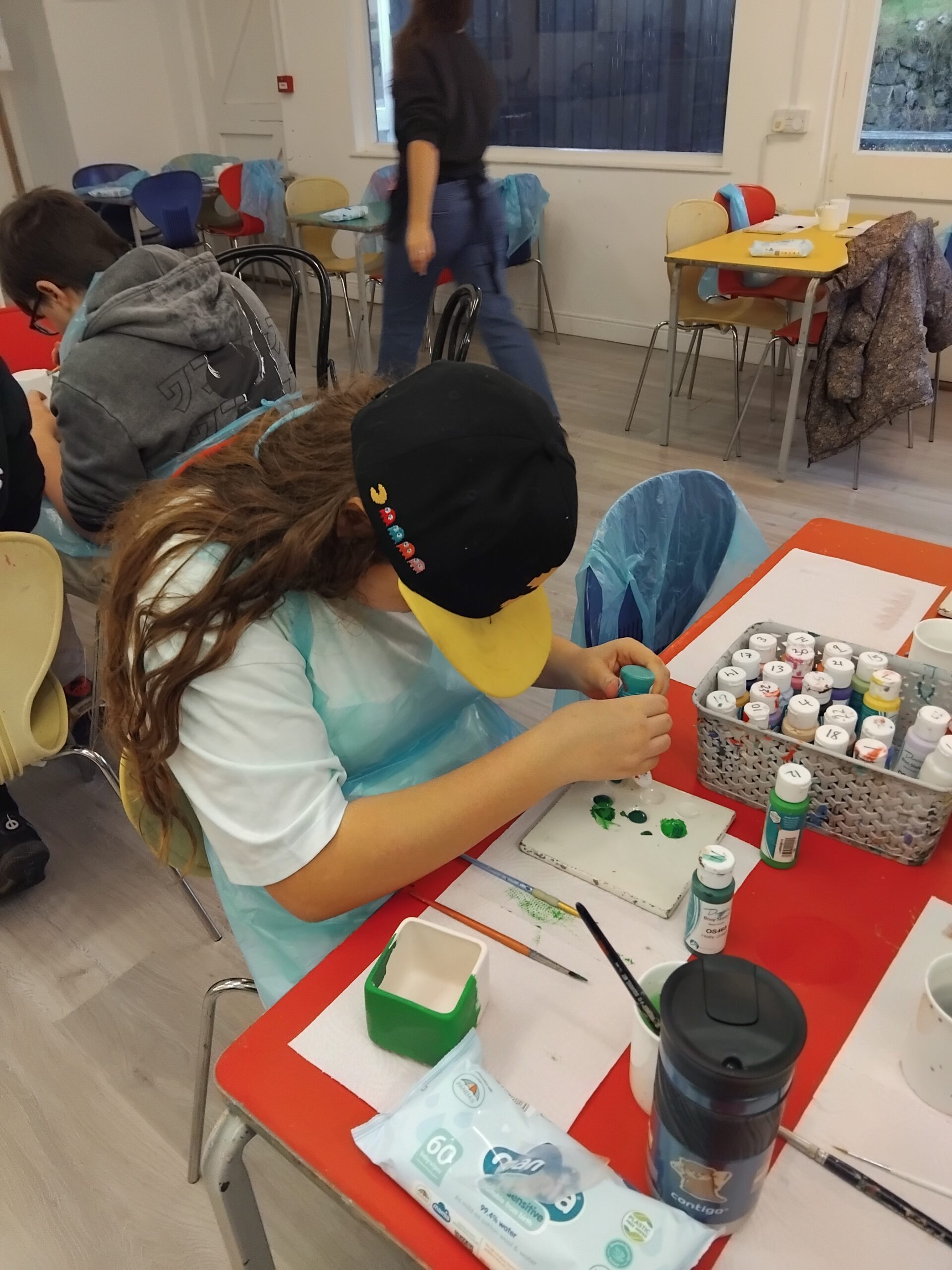 SEN learners from Three Bridges School taking part in a pottery workshop at Cornwall Gold during a spring term educational visit in Cornwall.